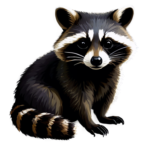 Raccoon, snake eyes, games, play on computer, rgb - icon | sticker