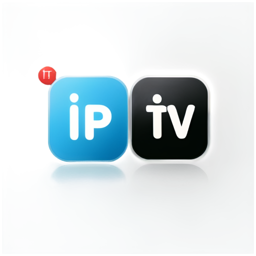 Create a flat style live TV app icon with the word IPTV - icon | sticker