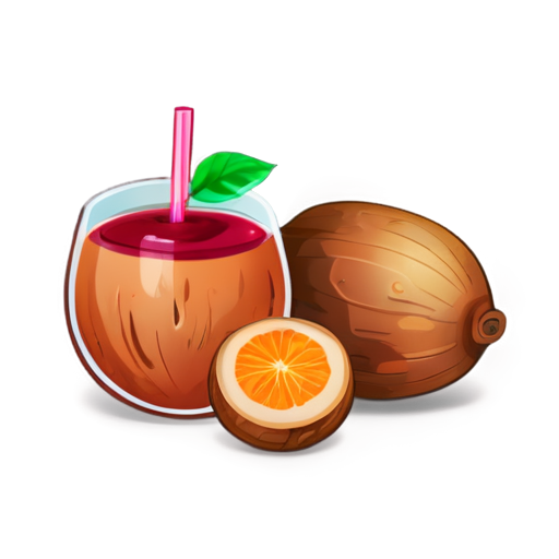 Fresh juice of yam fruit with yam berries. - icon | sticker