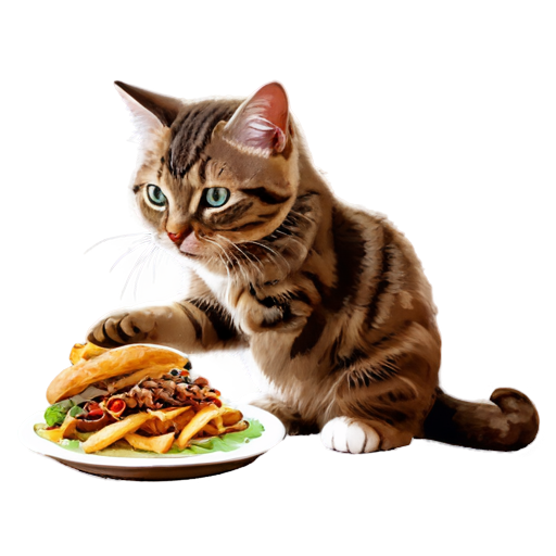 the cat eats shawarma - icon | sticker