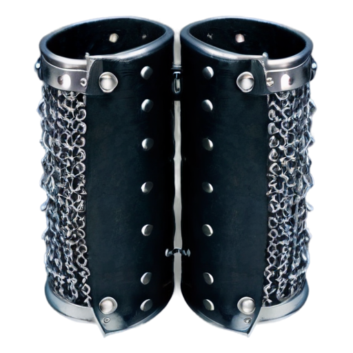 Medieval fantasy chainmail bracers, made of steel rings - icon | sticker