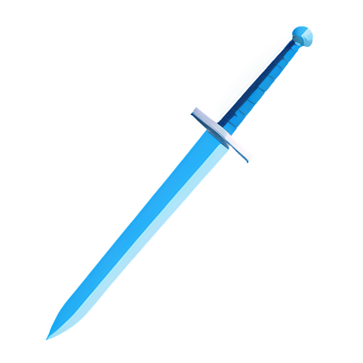 Blue flower and blue sword - icon | sticker