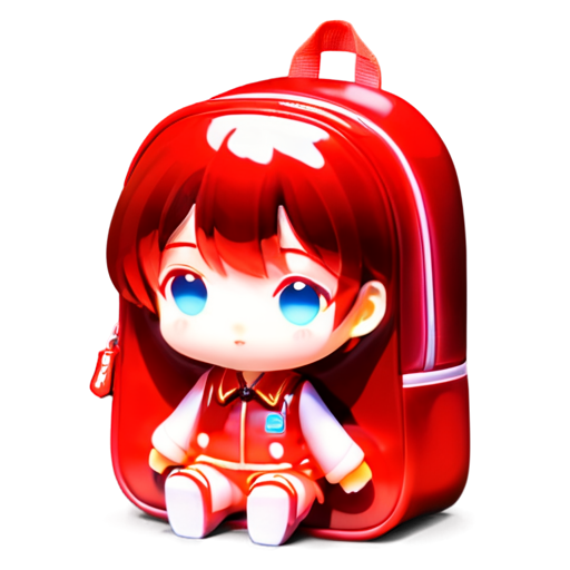 red backpack 3d model - icon | sticker