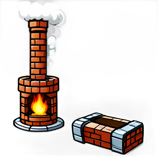 chimney, smoke, chimney pipe, brick pipe, brick pipe - icon | sticker