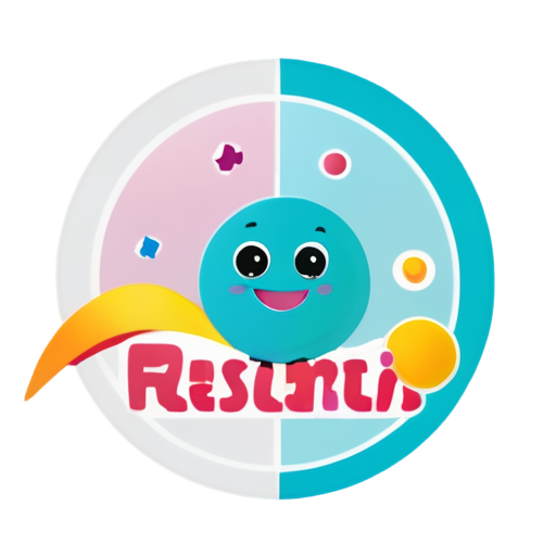 A cute and whimsical children's logo designed for educational toys. The design features playful shapes, vibrant pastel colors, and cheerful abstract elements, emphasizing creativity and learning. Clean and modern with a white background. - icon | sticker