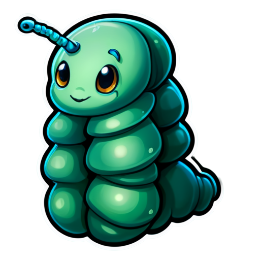 silkworm with silkworm chrysalis - icon | sticker