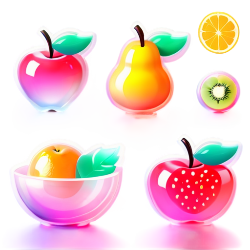 bouquet of fruits in pink - icon | sticker