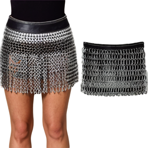 Medieval fantasy chainmail mini skirt, made of steel rings - icon | sticker