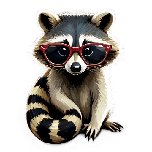 Raccoon, Snake, Glasses, Games, rgb - icon | sticker