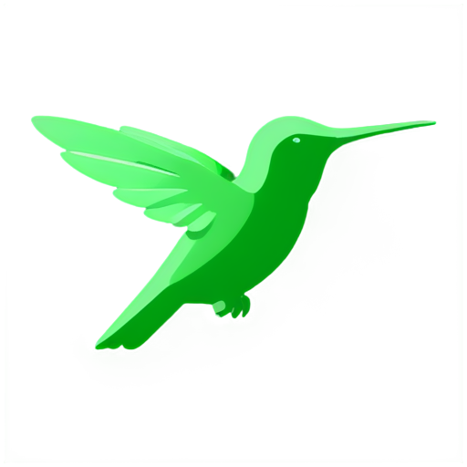 cute emerald collored colibri - icon | sticker