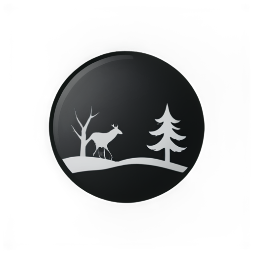 wild nature in black color without background - icon | sticker