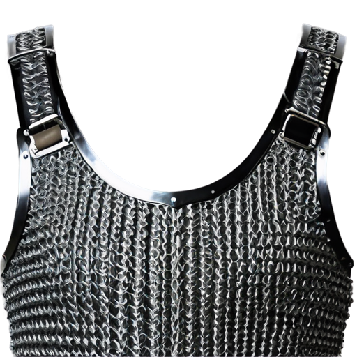 Medieval fantasy chainmail cuirass, made of steel rings - icon | sticker