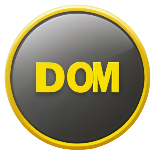 Generate icon with "DOM QA" in yellow stile - icon | sticker