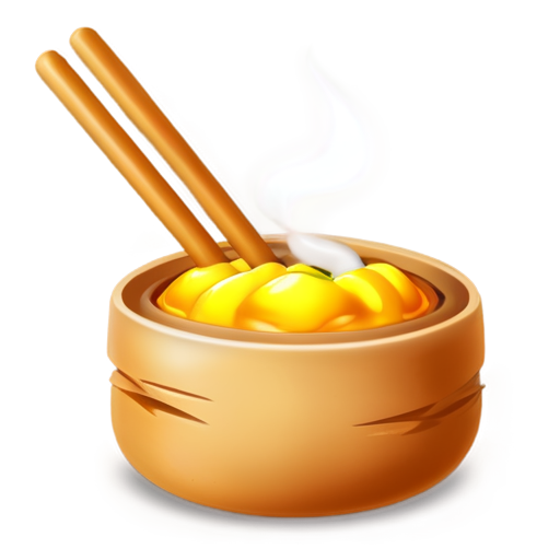 create a dim sum icon with emoticons and make it look like the dim sum is covered in fire and smoking - icon | sticker