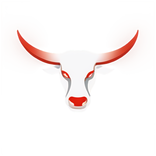 Abstract bull logo esports 1D in white and red style with the - icon | sticker