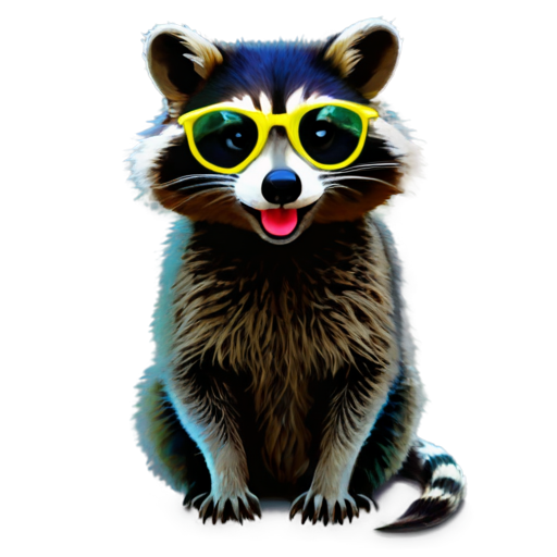 Snake-like raccoon, Glasses, Games, rgb - icon | sticker