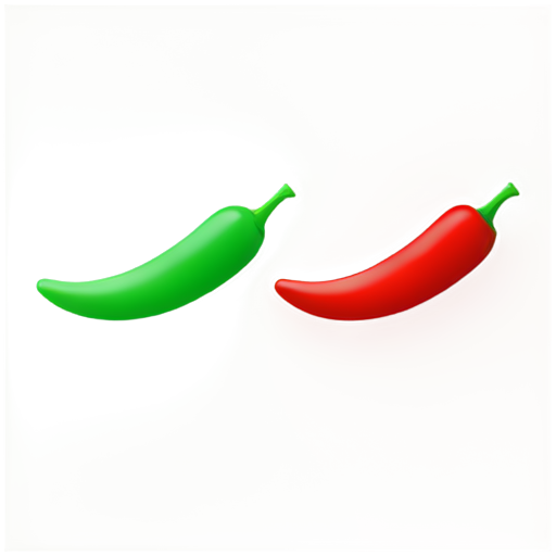 two chili, one green, one red - icon | sticker