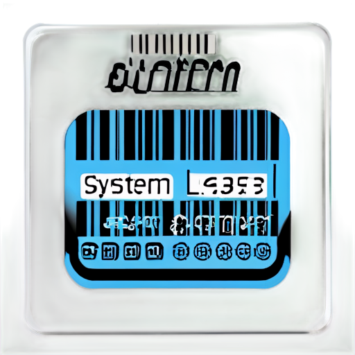 a label with a code 128 barcode and text "System Labels" - icon | sticker