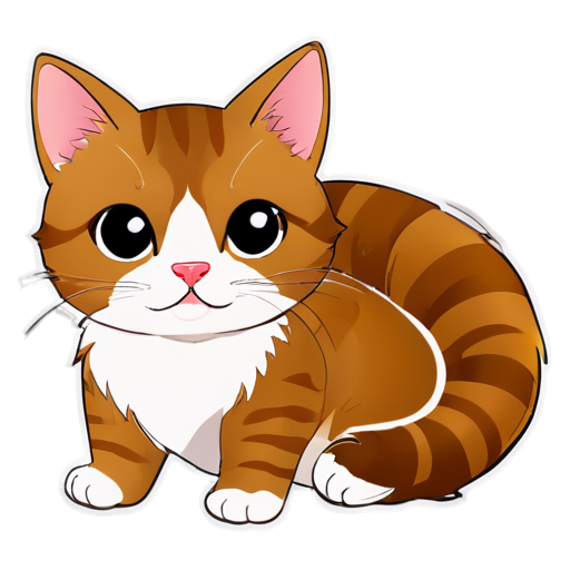 the cat is sitting with a croissant - icon | sticker