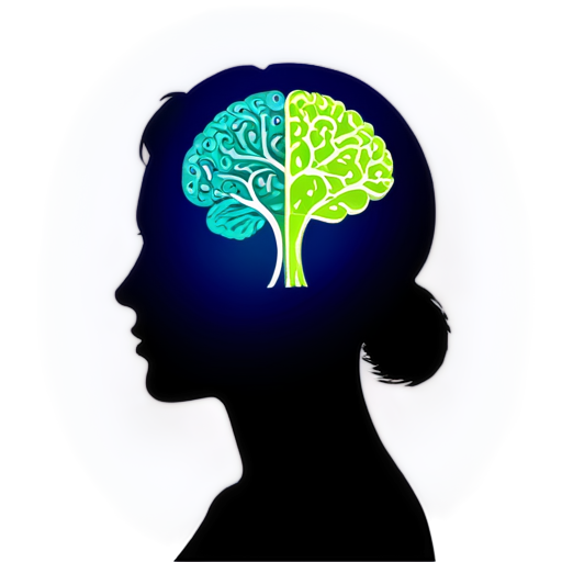 Create an avatar for a psychology blog aimed at a mixed audience (both men and women). The image should convey trust, professionalism, and warmth. Include a symbol of psychology, like a silhouette of a head with a neural network or a stylized brain, surrounded by calm, neutral colors (such as soft blues, greens, and grays). The background should be light, clean, and minimalist, so as not to distract from the main image. - icon | sticker