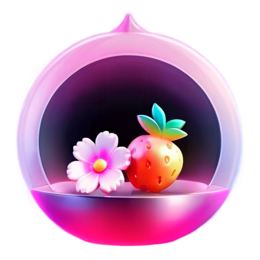 bouquet of fruits and flowers in pink - icon | sticker