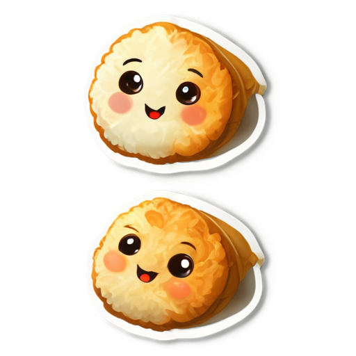 3 pieces dimsum with face emoticon and effect fire - icon | sticker