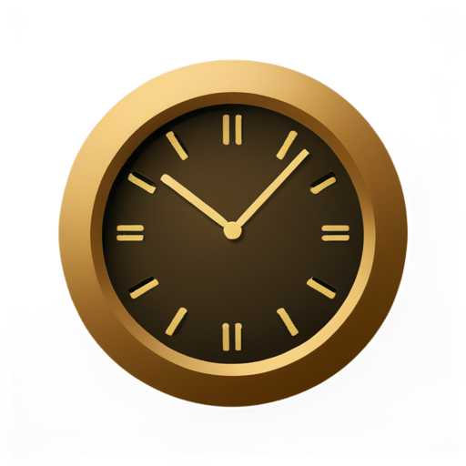 Design an icon representing a traditional clock, symbolizing durability and reliability. The clock should feature classic clock hands and numbers, designed in a flat, modern style. Incorporate a slight 3D effect by adding subtle shadows to give a sense of depth. Use earthy tones like dark green for the clock face and brown for the clock hands to evoke trust and longevity. The background should be simple and unobtrusive to ensure the focus remains on the clock icon. - icon | sticker