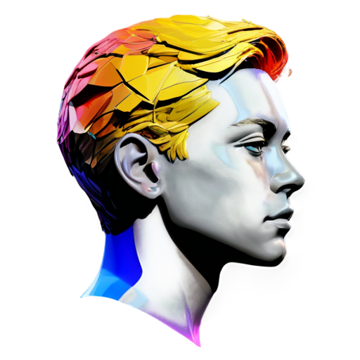 Generates a colorful profile headshot of a virtual character， with an abstract style - icon | sticker