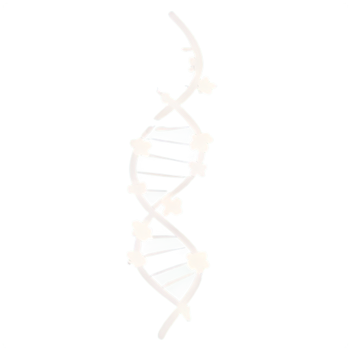 DNA strand intertwined with delicate flowers - icon | sticker