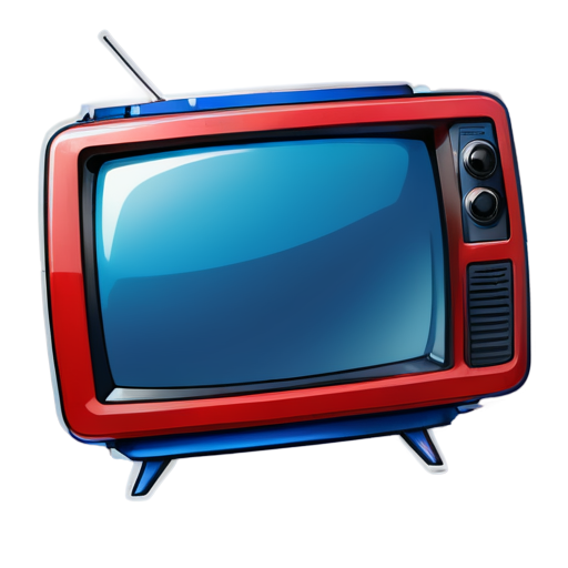 a futuristic tv red and blue - icon | sticker