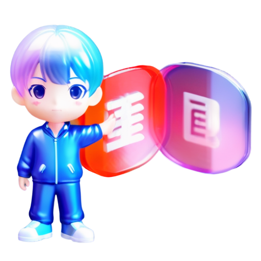 a boy holding a fan written FANBOYS - icon | sticker