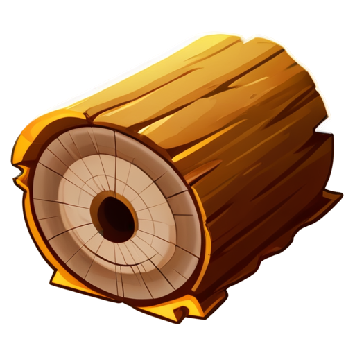 icon of a lying log without background - icon | sticker