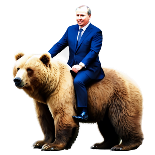 draw Russia president riding a bear - icon | sticker