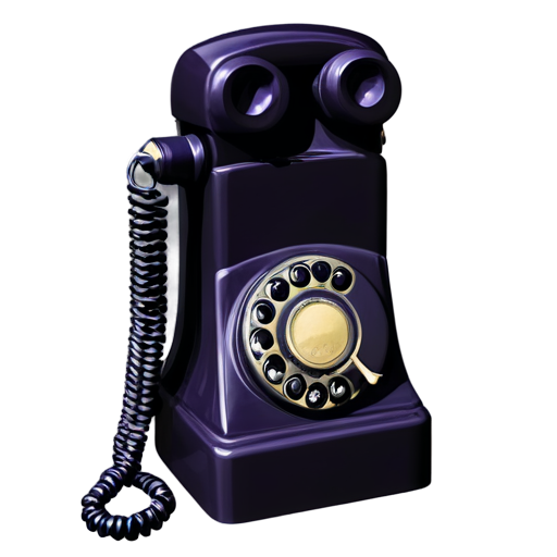 Dark purple Old Telephone - icon | sticker