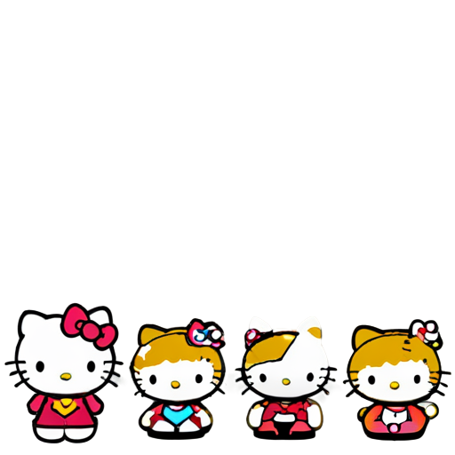 hello kitty with school with friend - icon | sticker