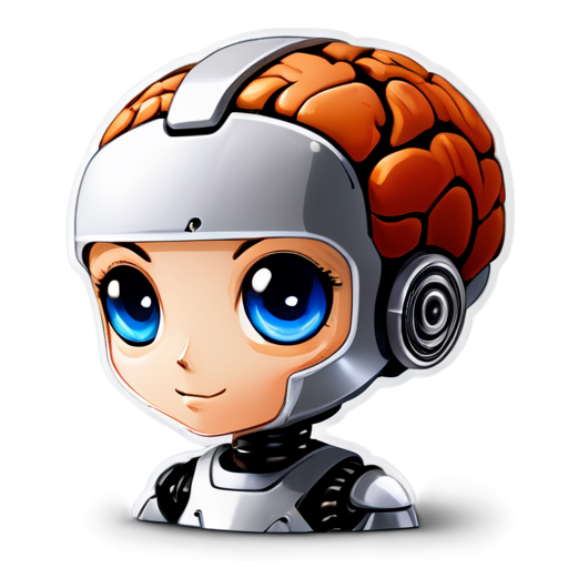 A robot's brain contains a nut - icon | sticker