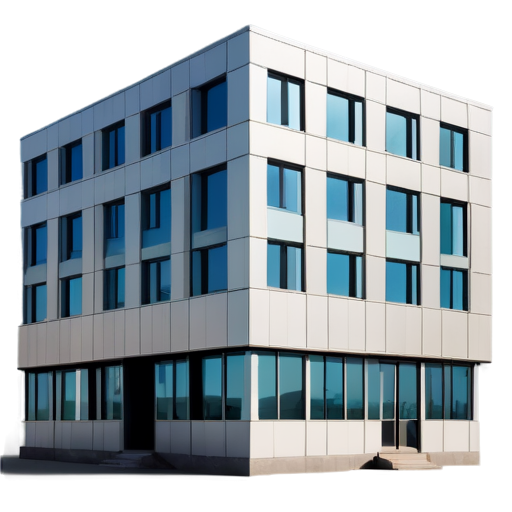 the office building is full-length and next to it is an abstraction, light colors. - icon | sticker