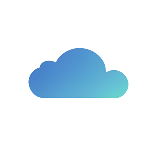 Design a modern-style logo using a minimalist mouse outline filled with gradient colors, with a simple cloud background. The application name should use a sans-serif font to convey a techy feel. - icon | sticker