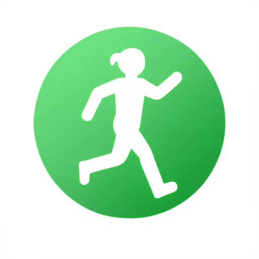 Icon for the application about sports, fitness and a healthy lifestyle, in green and white colors and in a minimalist style - icon | sticker