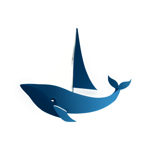 Abstract style artificial intelligence twist bandwith data sailboat whale - icon | sticker