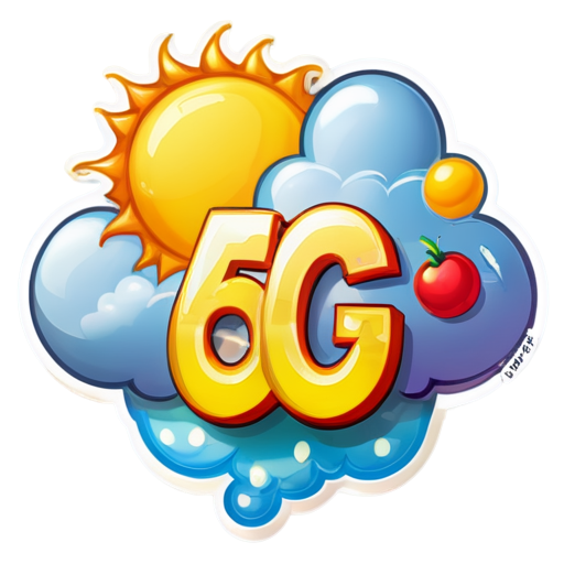 5G cloud system sunny bright - icon | sticker