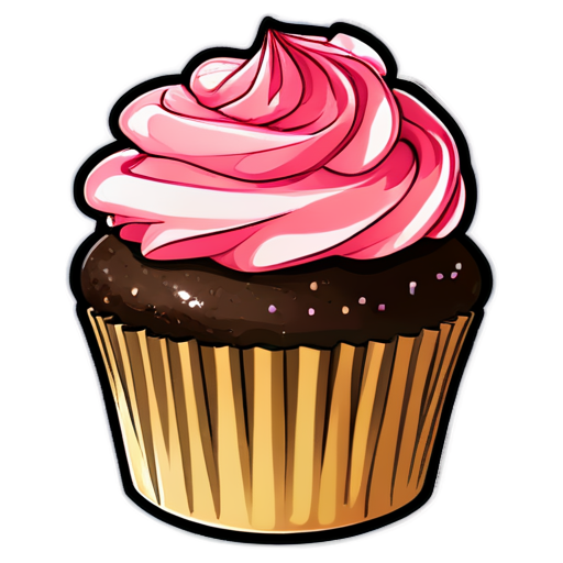 hand drawn cupcake - icon | sticker