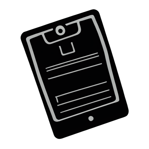 simple line art black icon of sign up and stamp document - icon | sticker