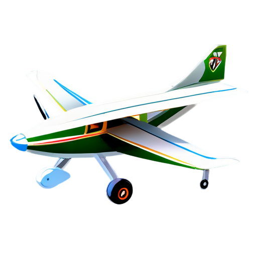 Simple, minimalist style, white background, tri-color, stable perspective logo for children's hobby club on aviation modeling, remote control in hands, close-up glider - icon | sticker