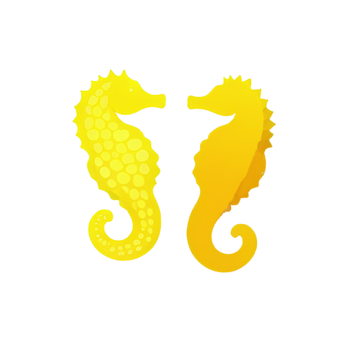 Abstract Flat Style Sponge Texture Left and Right Half Open Mouth seahorse brain - icon | sticker