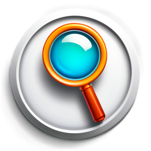 The icon should have a clean, modern style, without cartoonish elements. Include: QA icon with a magnifying glass and bug - icon | sticker