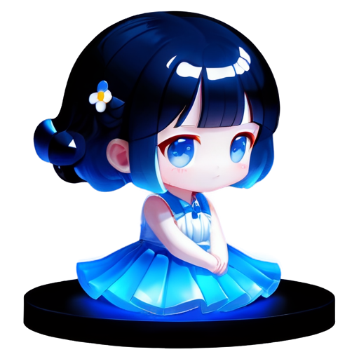 blue eyes, white hair,erogame, kawaii, illustration, skirt, summer, pure white dress, himawari, holy, pixel, anime_style - icon | sticker