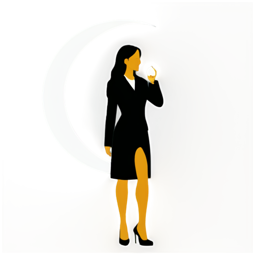 lawyer girl with the moon on background - icon | sticker