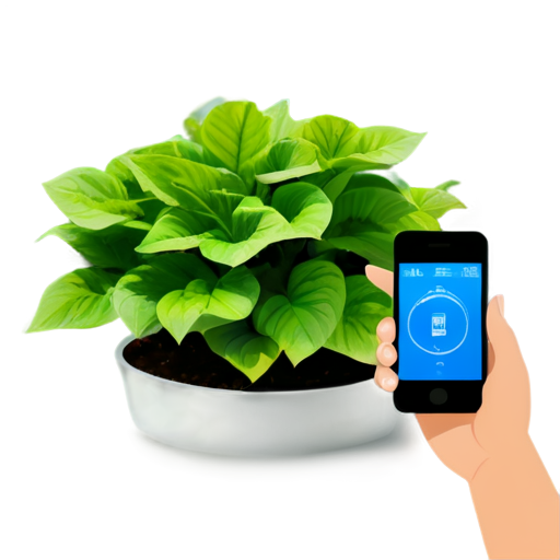 Remote garden control via smartphone - icon | sticker