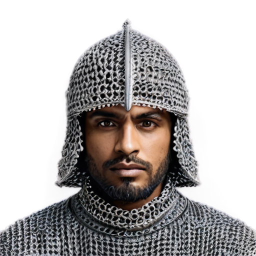 Medieval fantasy chainmail hat, made of steel rings - icon | sticker